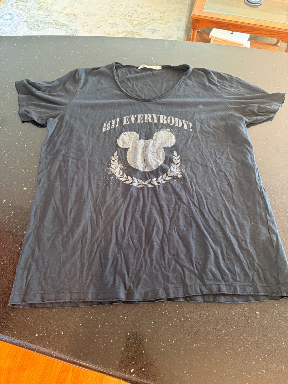 Disney Black Short-Sleeve Tee with Silver Graphic Hi Everybody!